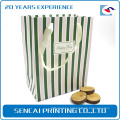 Free sample wholesale custom shopping paper bag with stain handle